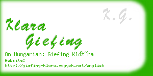 klara giefing business card